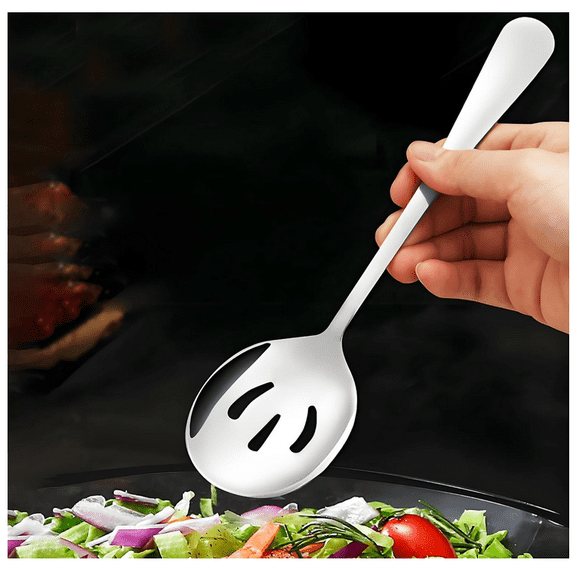 Serving spoons,SUS 304 Stainless steel Buffet & Banquet Style Serving Utensils,Dishwasher Safe 8.66” (Slotted Spoon)