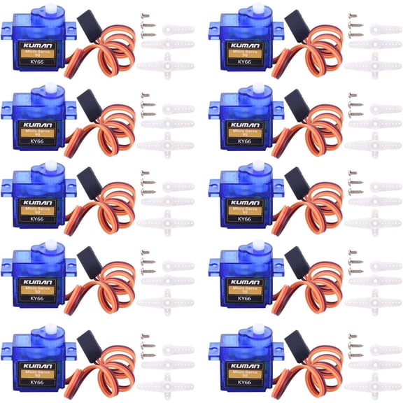 Servomotor Kuman 10x Pcs SG90 Micro Servo Motor 9G RC Robot Helicopter Airplane Boat Controls Mini Servo 450 KY66