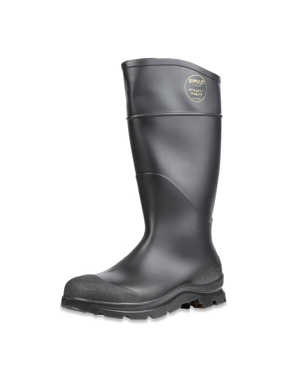 Comfort Technology 14" PVC Steel Toe Men's Work Boots, Black - Steel Toe, 10 CA1