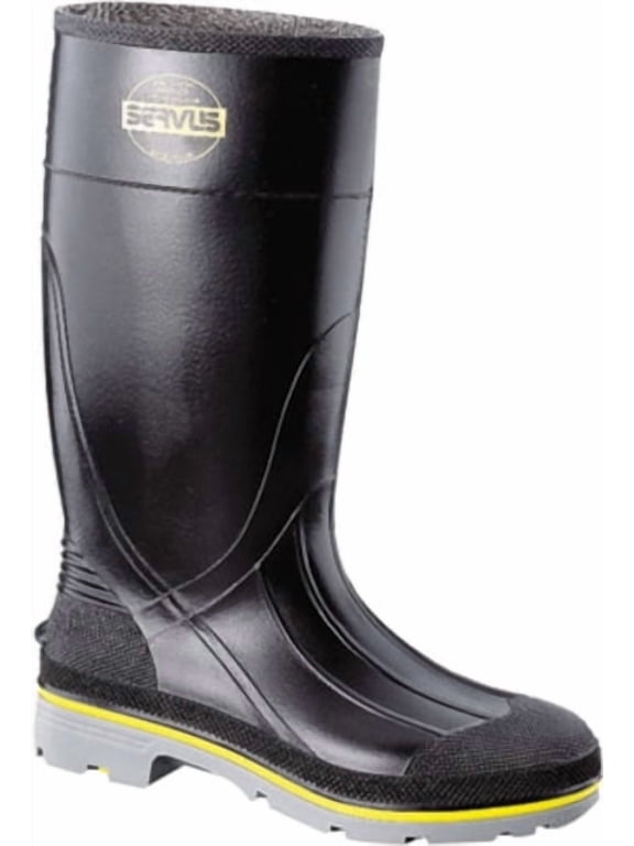 By Honeywell Size 8 XTP Black 15'' PVC Knee Boots With TDT Dual Compound Yellow And Gray Outsole, Steel Toe And Removable Insole