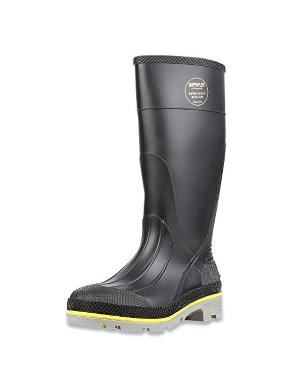 XTP 15" PVC Chemical-Resistant Steel Toe Men's Work Boots, Black, Yellow & Gray (75109)