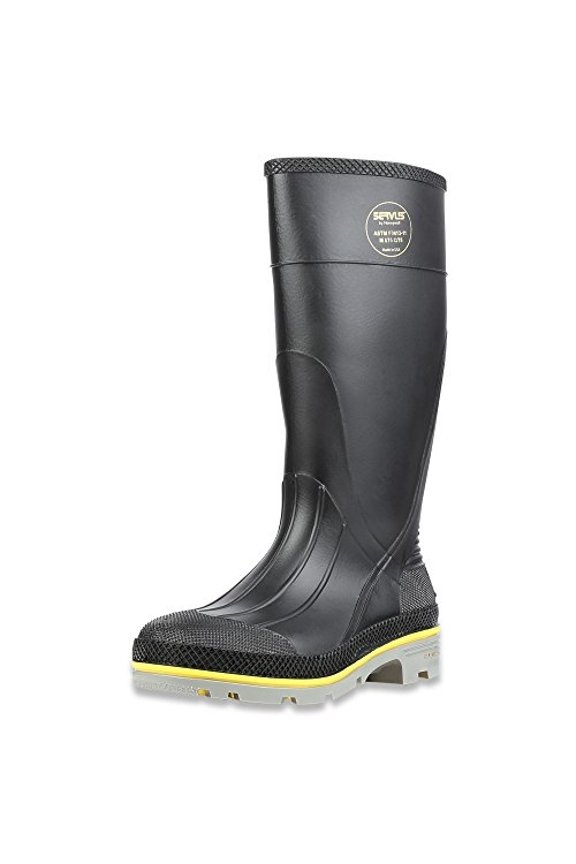 XTP 15" PVC Chemical-Resistant Steel Toe Men's Work Boots, Black, Yellow & Gray (75109)