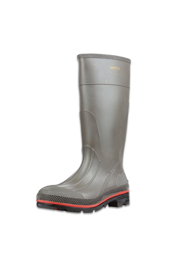 Servus by Honeywell Pro 15"" PVC Chemical-Resistant Soft Toe Men's Work Boots, Gray, Red & Black (75102), 10 CA2