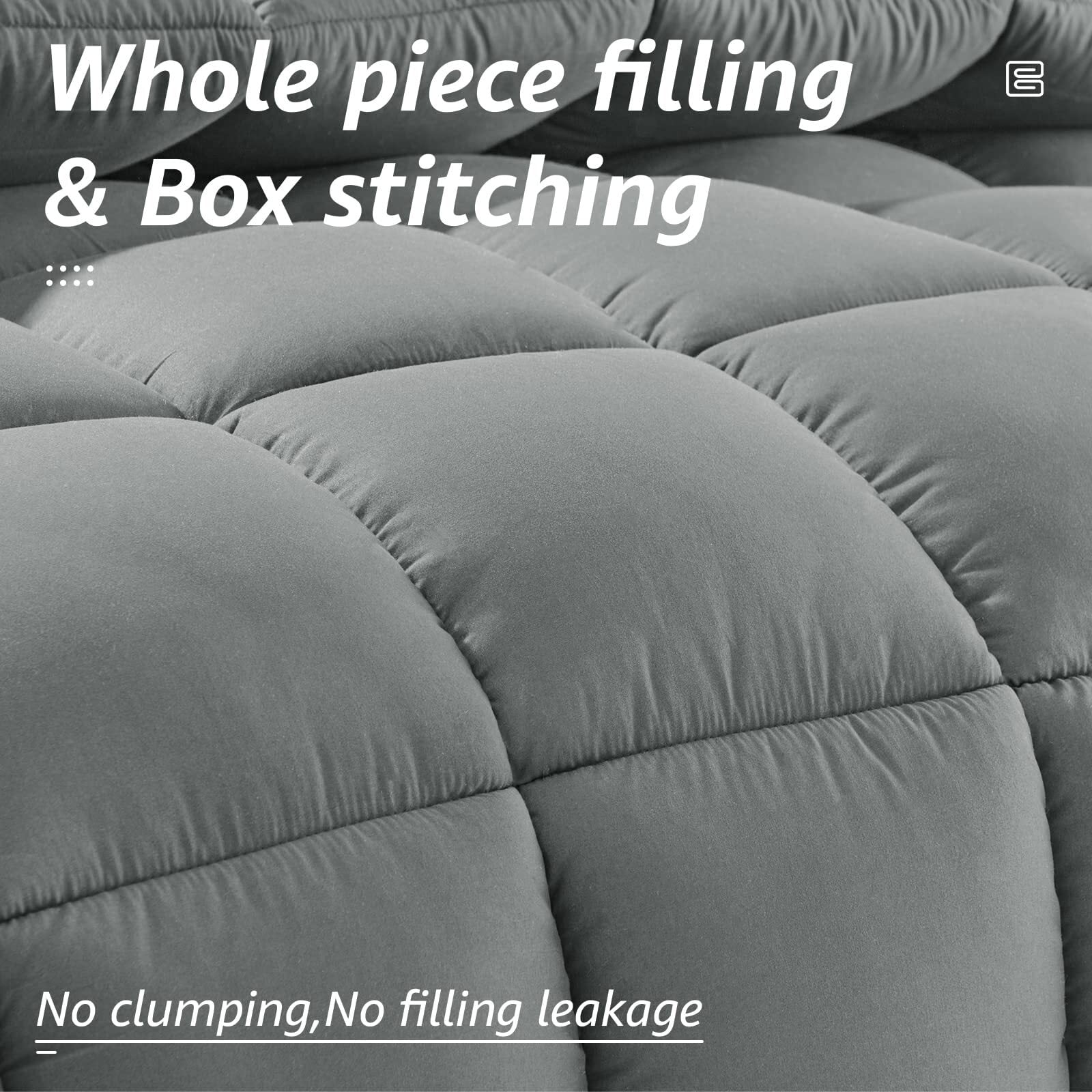 Serwall Luxury Solid Down Alternative Machine Washable Light Gray