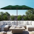 thumbnail image 1 of JUSTLET 15ft Rectangular Outdoor Patio Umbrella Double-Sided Twin Large Patio Umbrella with Crank，Green, 1 of 12