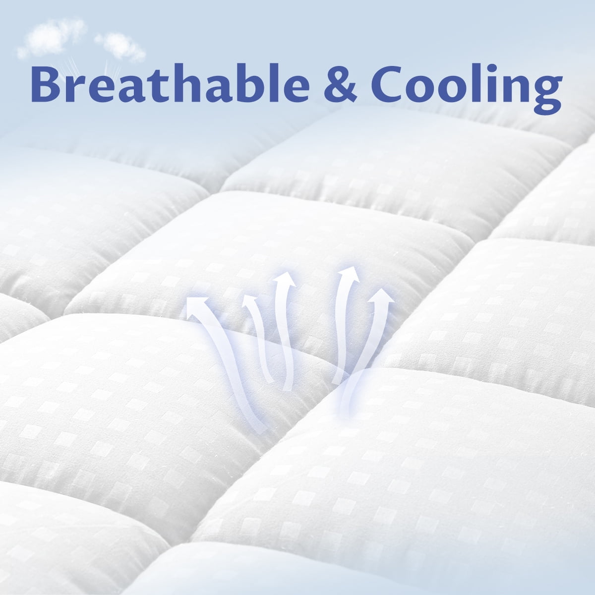 Serwall Quilted Fitted Mattress Pad King Mattress Cover Cooling Pillow Top Mattress Protector