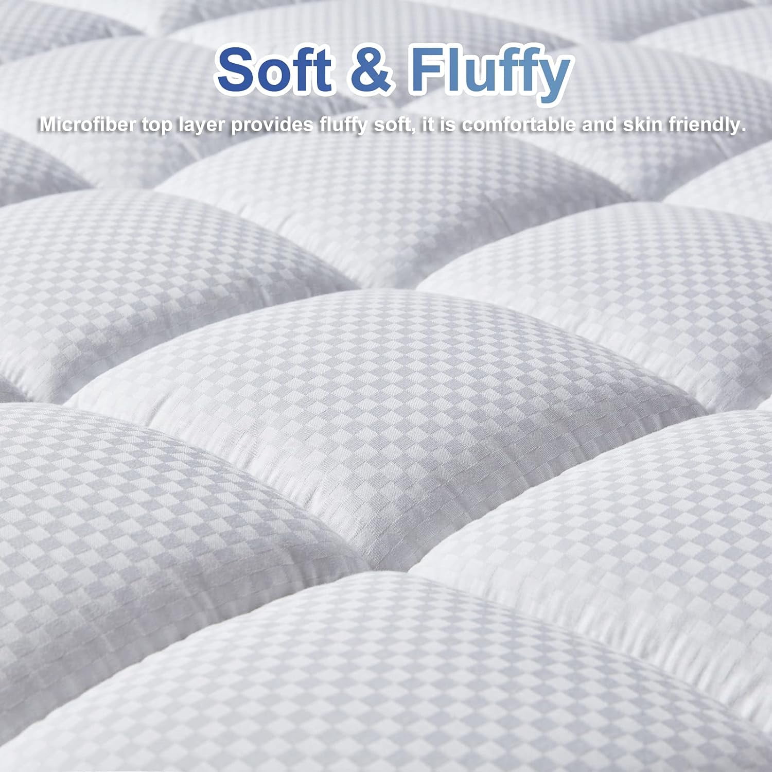 Serwall Quilted Fitted Mattress Pad Twin XL Mattress Cover Cooling