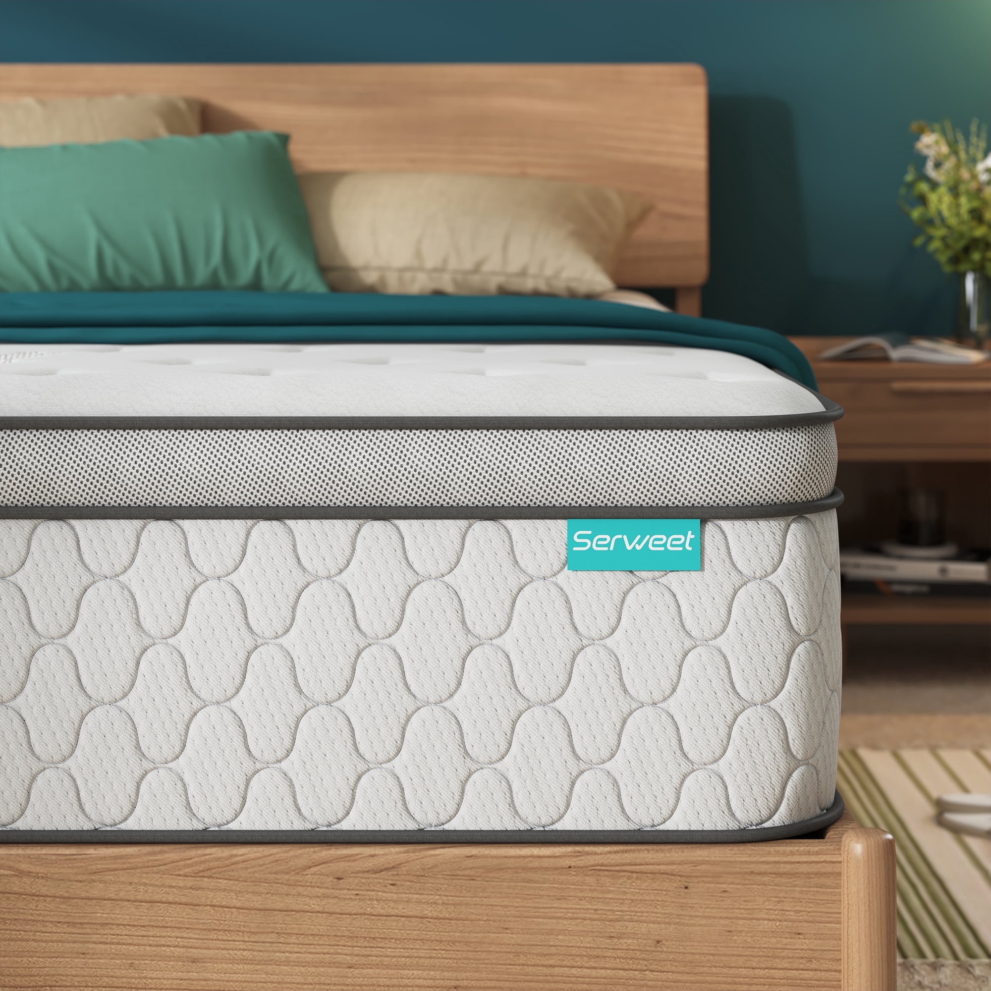 Serweet 8" Pocket Coils Full Medium Firm Tight Hybrid Mattress