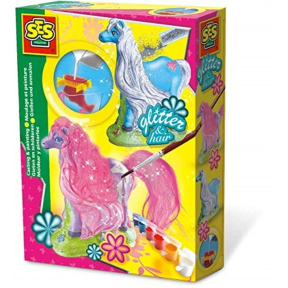 SES Creative Glitter and Hair Horse Plaster Casting and Painting Kit