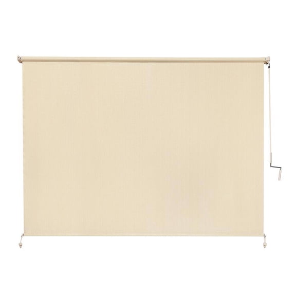 Coolaroo Sesame UV Blocking Fade Resistant Fabric Exterior Roller Shade 96 in. W x 72 in. L