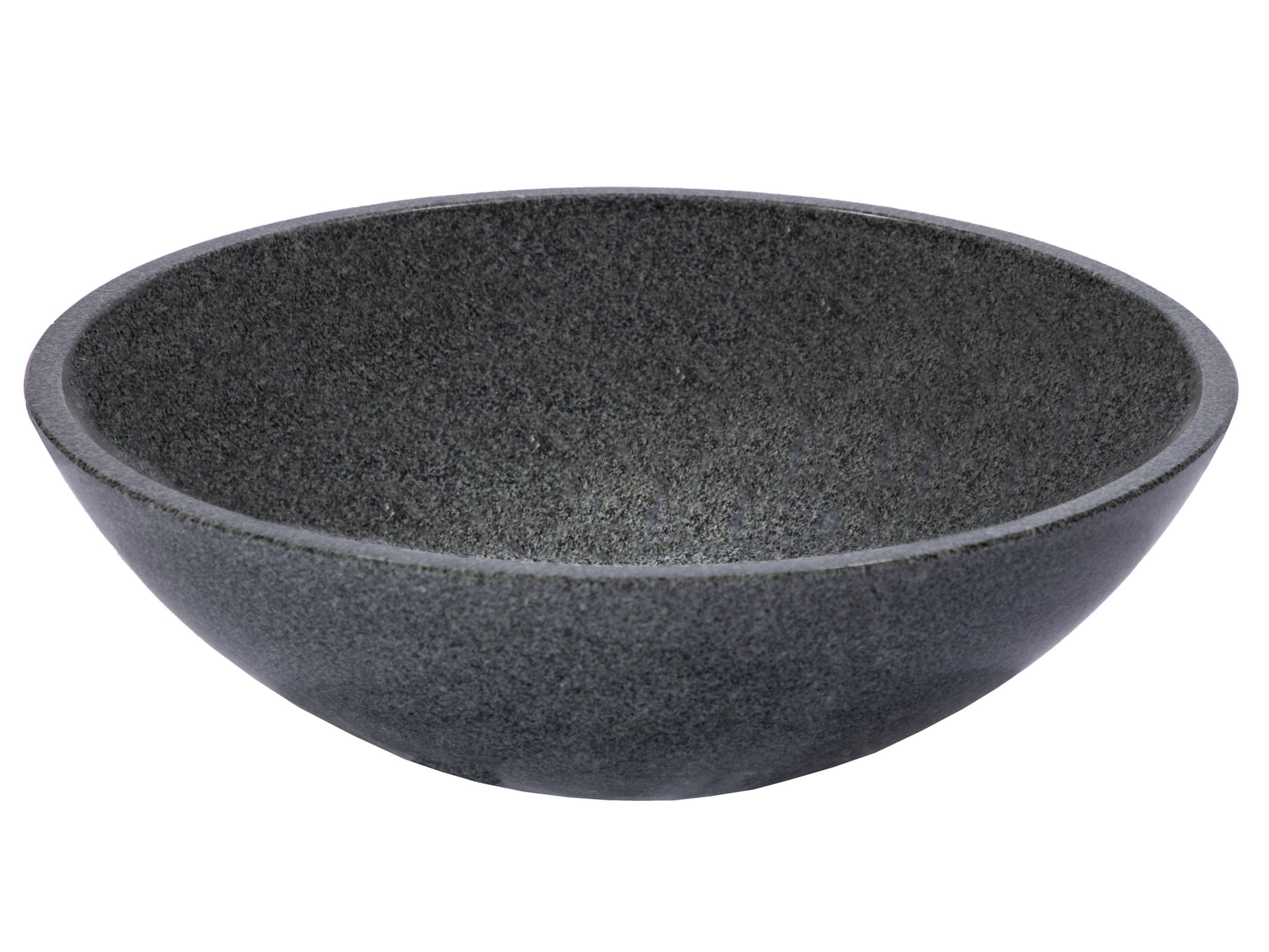 Sesame Gray Granite Circular Wall-Mount Bathroom Sink