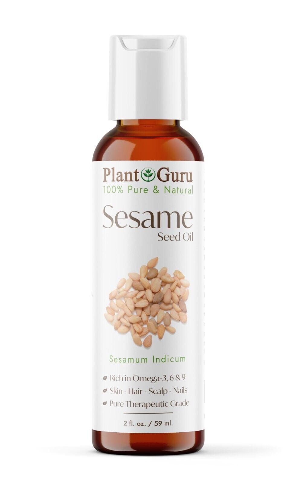 Sesame Seed Oil 2 oz Cold Pressed Carrier 100 Pure Natural For Skin