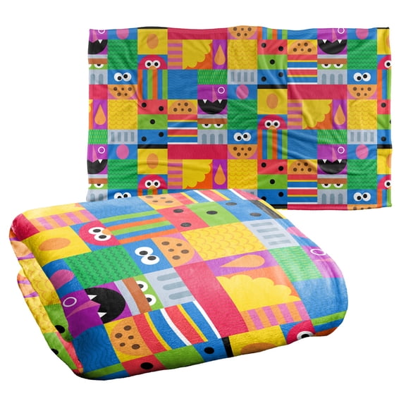 Sesame StreET Squares Silky Touch Super Soft Throw Blanket 36" x 58"