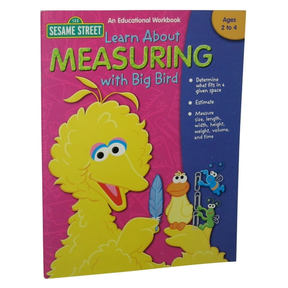 Sesame Street 1 2 3 Learn About Measuring w/ Big Bird Educational Book
