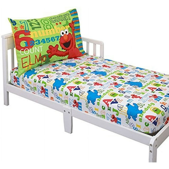 Sesame Street 2-Piece Crib Bed Sheet Set with Elmo & Friends, Toddler ...