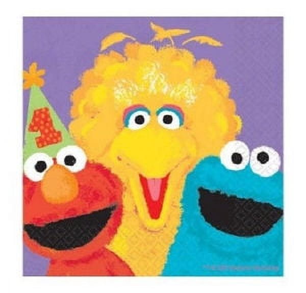 Sesame Street 36 Beverage Napkins Value Pack 1st Birthday Big Bird Elmo Cookie