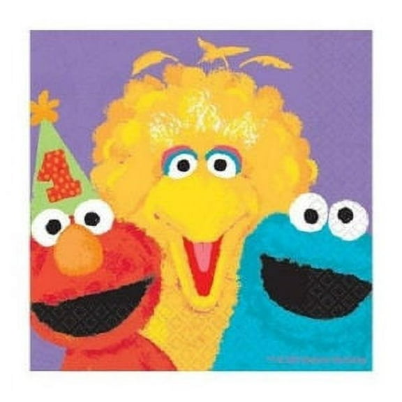 Sesame Street 36 Beverage Napkins Value Pack 1st Birthday Big Bird Elmo Cookie