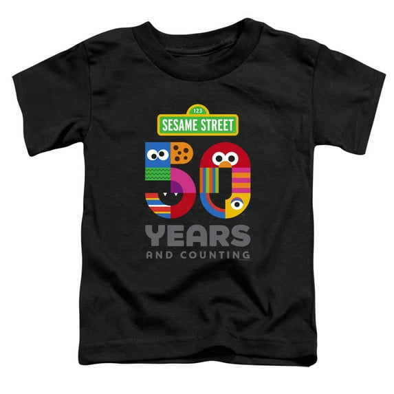 Sesame Street 50 Years Logo S/S Toddler T-Shirt Black
