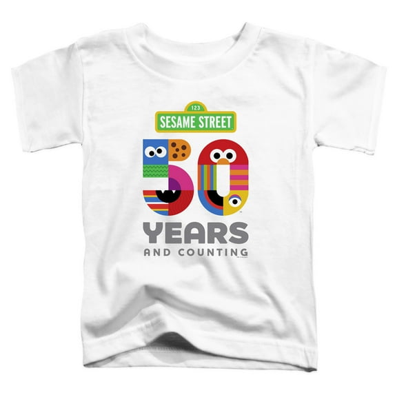 Sesame Street 50 Years Logo S/S Toddler T-Shirt White