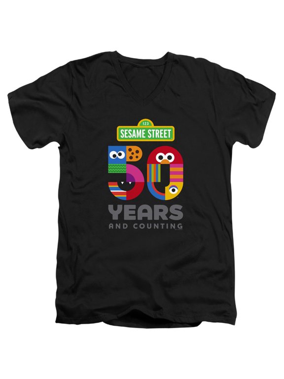 - 50 Years Logo - Slim Fit V Neck Shirt - Medium