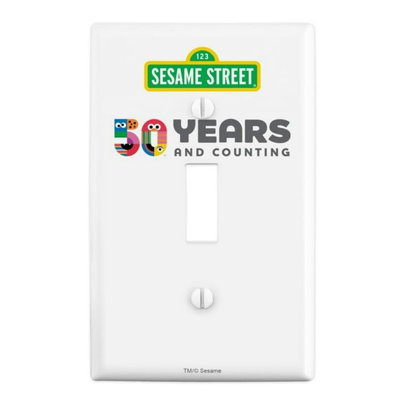 Sesame Street 50th Anniversary Logo Plastic Wall Decor Toggle Light Switch Plate Cover