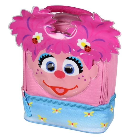 Sesame Street Abby Cadabby Face Kids Girls Cute Dual Compartment Insulated Lunch Box Pail Tote Bag 10"