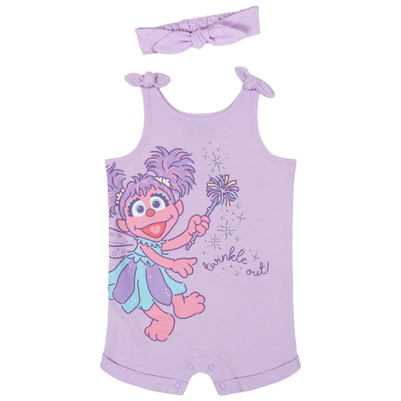 Sesame Street Abby Cadabby Sleeveless Romper and Headband Set Purple