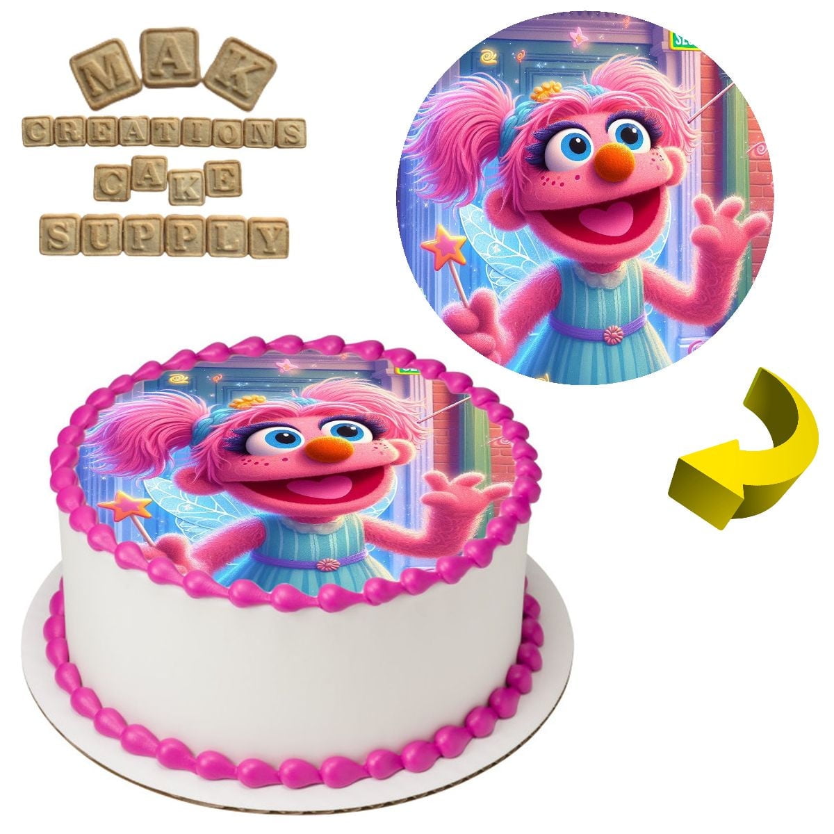 Sesame Street Abby Cadabby Wonder 8" Round Edible Cake Topper ~ Can be used on 8", 9" or 10" Cakes