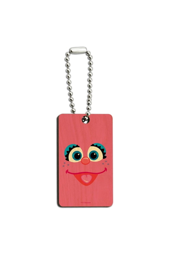 Sesame Street Abby Cadabby Wood Wooden Rectangle Keychain Key Ring