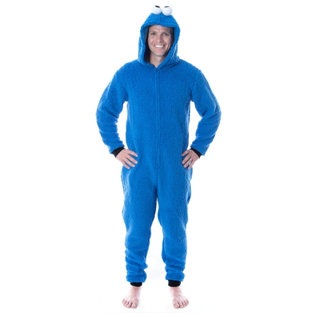 Sesame Street Adult Cookie Monster Fleece Union Suit Costume Pajama ...