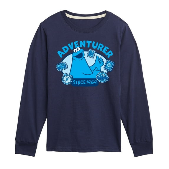 Sesame Street - Adventurer Cookie Monster - Toddler and Youth Long Sleeve T-Shirt