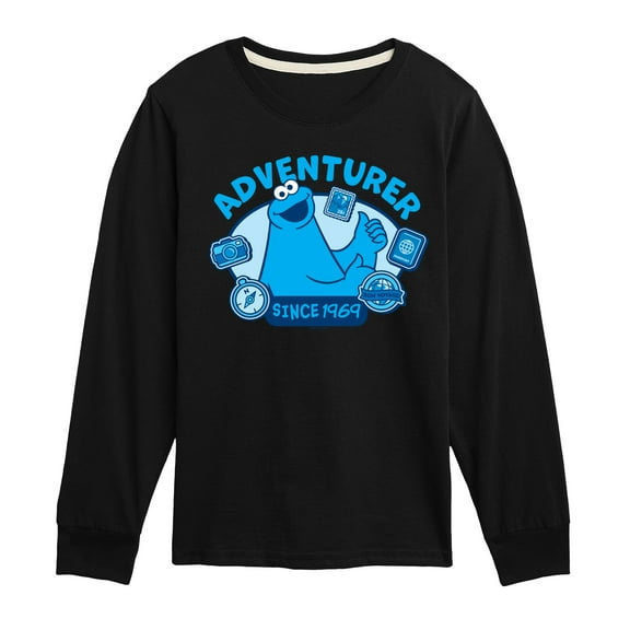 Sesame Street - Adventurer Cookie Monster - Toddler and Youth Long Sleeve T-Shirt