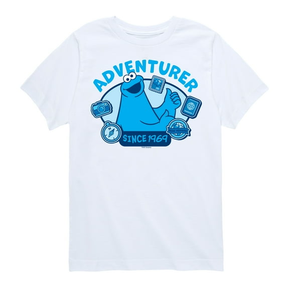 Sesame Street - Adventurer Cookie Monster - Toddler and Youth Short Sleeve Graphic T-Shirt