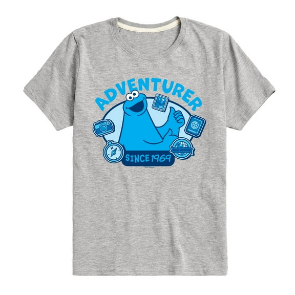 Sesame Street - Adventurer Cookie Monster - Toddler and Youth Short Sleeve Graphic T-Shirt