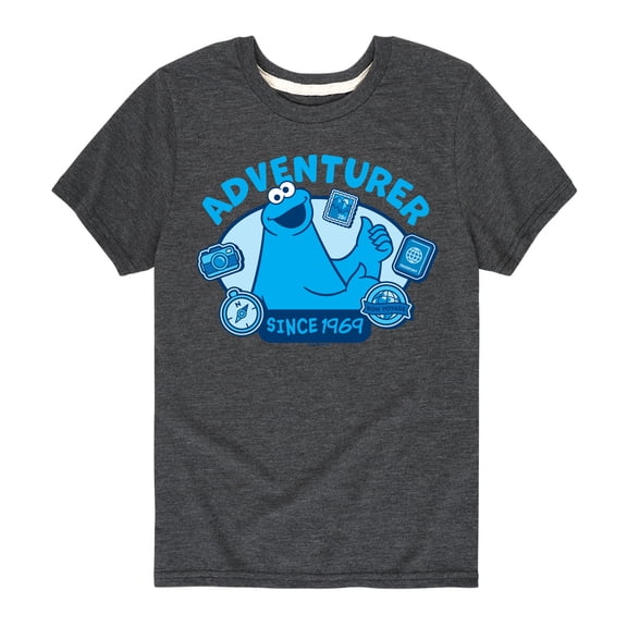 Sesame Street - Adventurer Cookie Monster - Toddler and Youth Short Sleeve Graphic T-Shirt