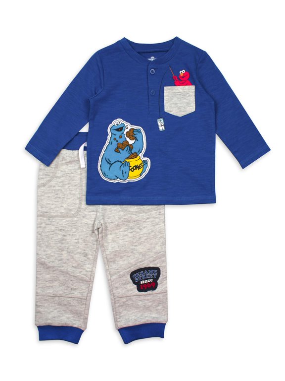 Baby Boy Long Sleeve Henley & Sweatpant, 2pc Outfit Set