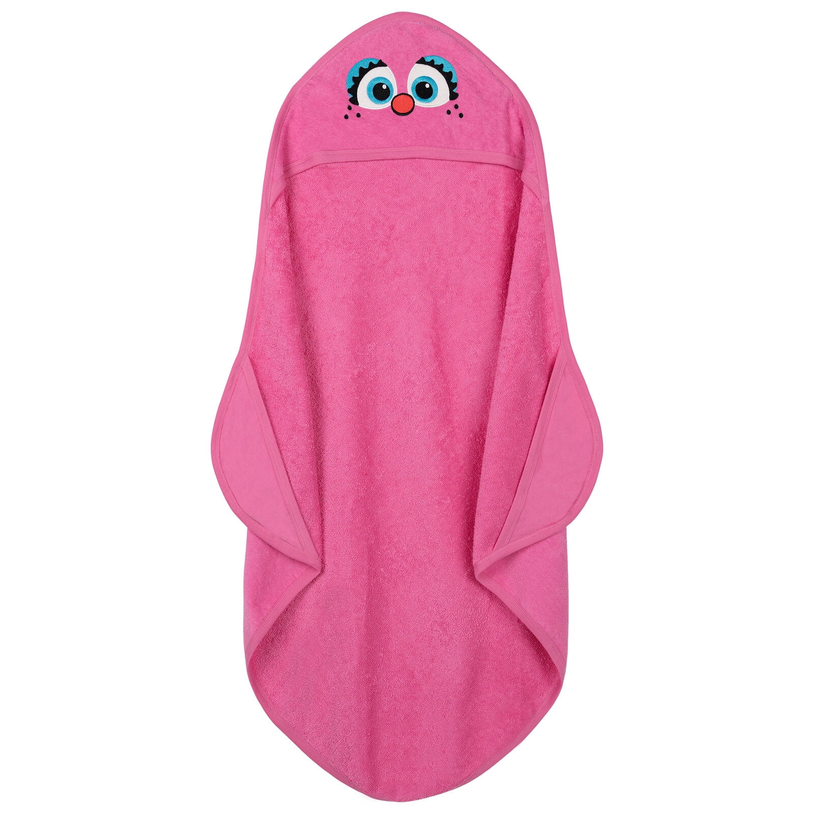 Sesame Street Baby Boys' Cotton Character Hooded Towel with Corner Pockets Pink Abby Cadabby
