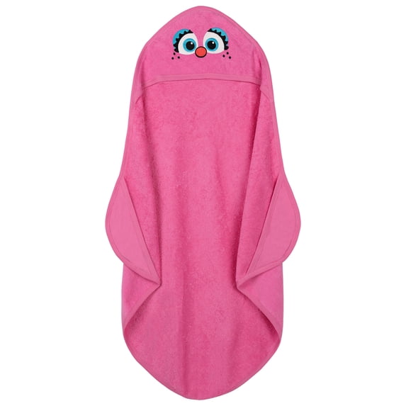 Sesame Street Baby Boys' Cotton Character Hooded Towel with Corner Pockets Pink Abby Cadabby