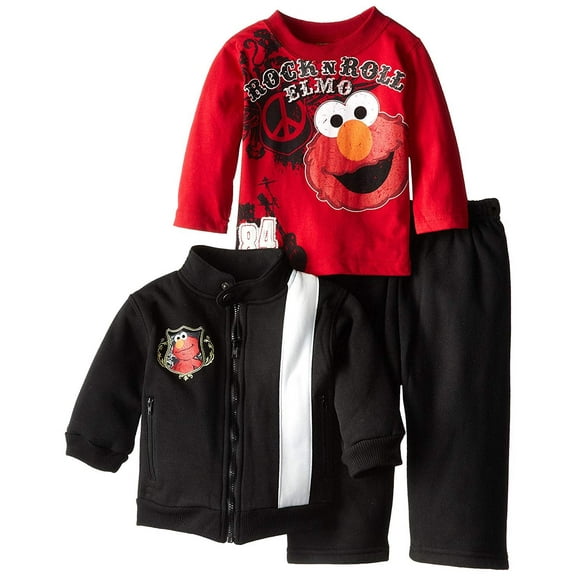 Sesame Street Baby Boys Rock and Roll Elmo Set, Black, 18 Months