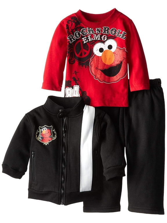 Sesame Street Baby Boys Rock and Roll Elmo Set, Black, 18 Months