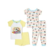Sesame Street Baby Girl T-Shirt, Short, and Pants Pajama Set, 4-Piece, Sizes 9M-24M