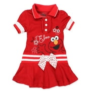 Sesame Street Baby Girl & Toddler Girl Elmo Knit Polo Dress with Collar
