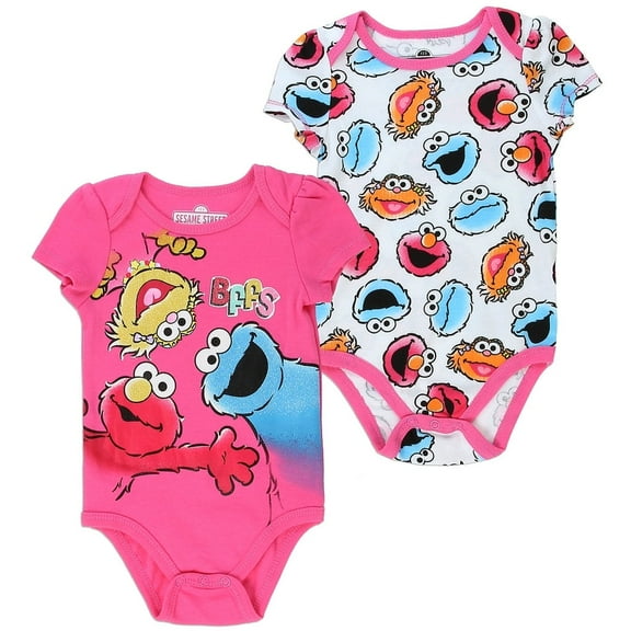 Sesame Street Baby Girls' Bffs Creeper 2-Pack