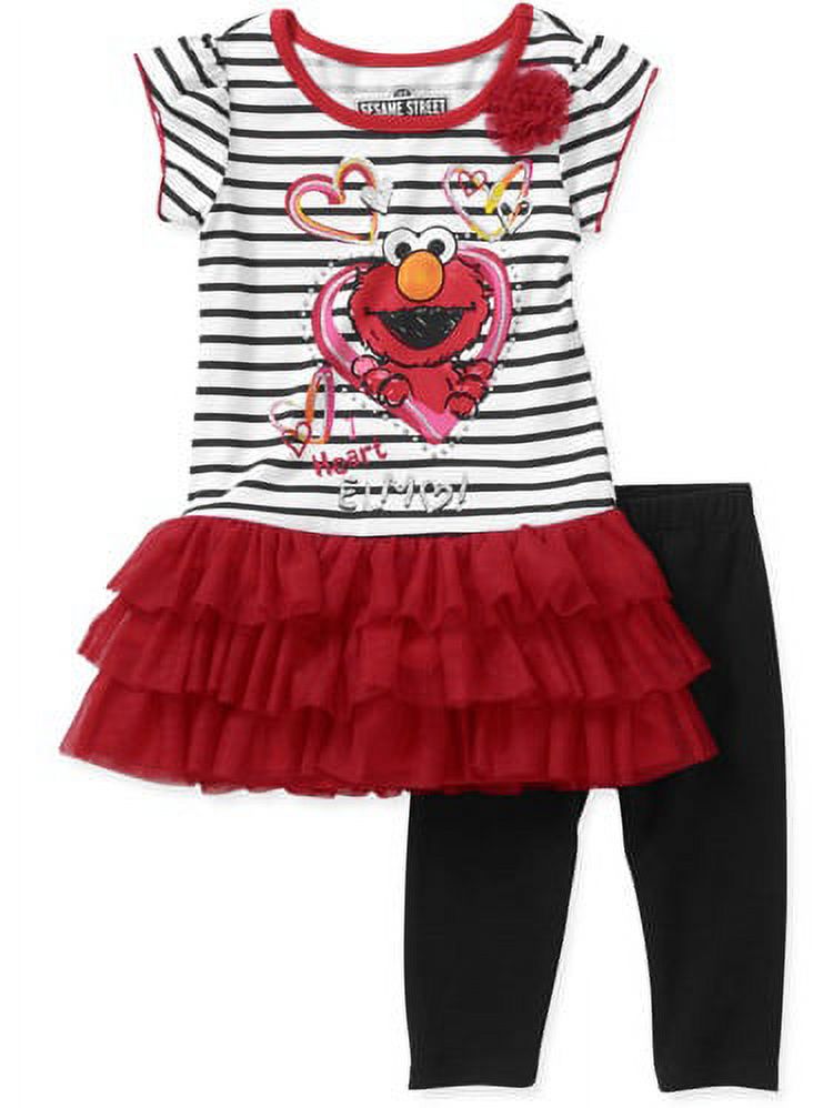 Sesame Street Baby Girls' Elmo 2 Piece T
