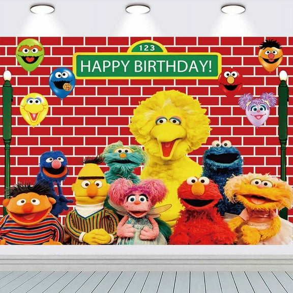 Sesame Street Background for Photography Backdrop Banner Party Supplies Taspestry Wall Decor Post Birthday Decorations Background for Photography Taspestry