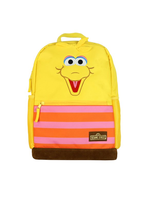 Sesame Street Backpack 16" Big Bird Character Bookbag with Adjustable Shoulder Straps