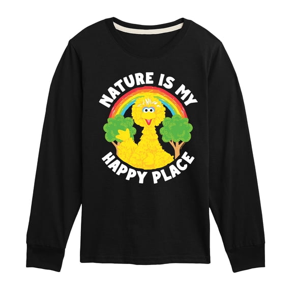 Sesame Street - Bb Nature Is My Happy Place - Toddler and Youth Long Sleeve T-Shirt