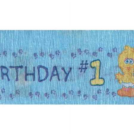 Sesame Street Beginnings 1st Birthday Crepe Paper Streamer (30ft)