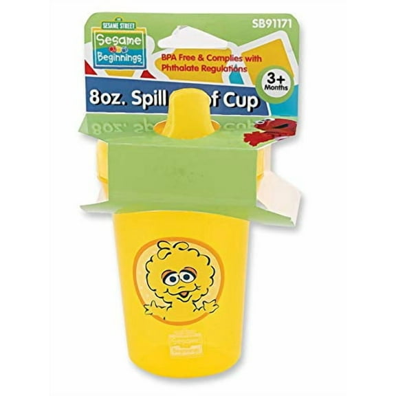 Sesame Street Sesame Beginnings 8oz. Spill Proof Cups - Big Bird, Cookie Monster and Elmo (3-Pack), Multicolored
