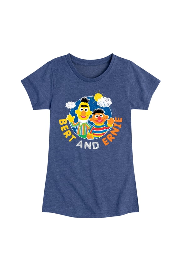 - Bert And Ernie - Girls Fitted Short Sleeve Graphic T-Shirt